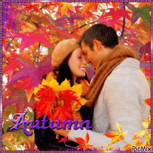 Autumn Romantic Couple - Bezmaksas animēts GIF