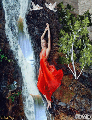 girl in the air of nature - Bezmaksas animēts GIF