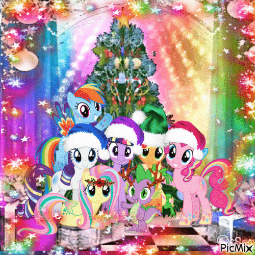 MLP Rainbow Christmas - Ilmainen animoitu GIF