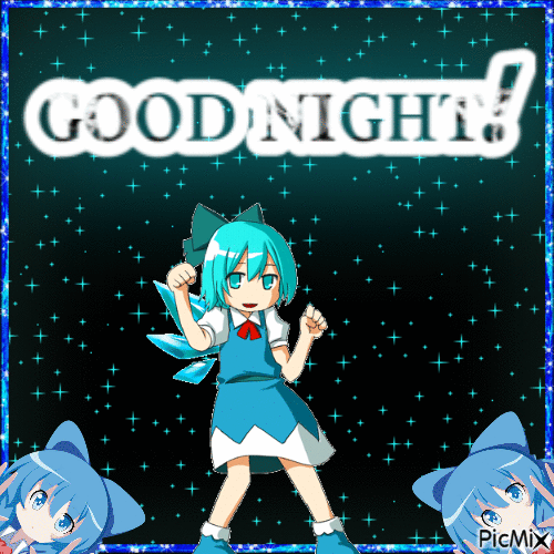 cirno good night - Darmowy animowany GIF