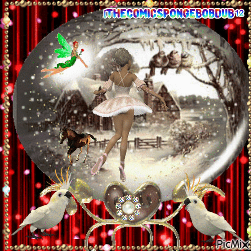 Ballerina Snow Gloes - Ilmainen animoitu GIF