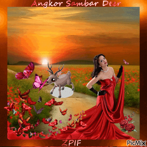 Angkor Sambar Deer - 免费动画 GIF