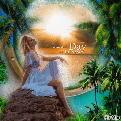 A wonderful day at the beach - GIF animate gratis
