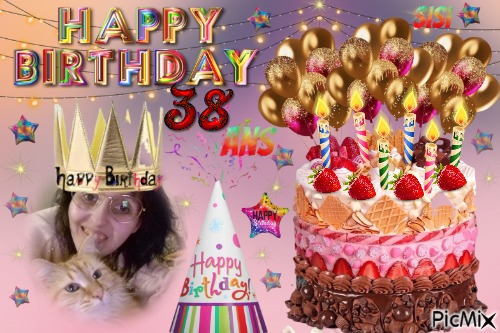 happy birthday pour mes 38 ans - PNG gratuit