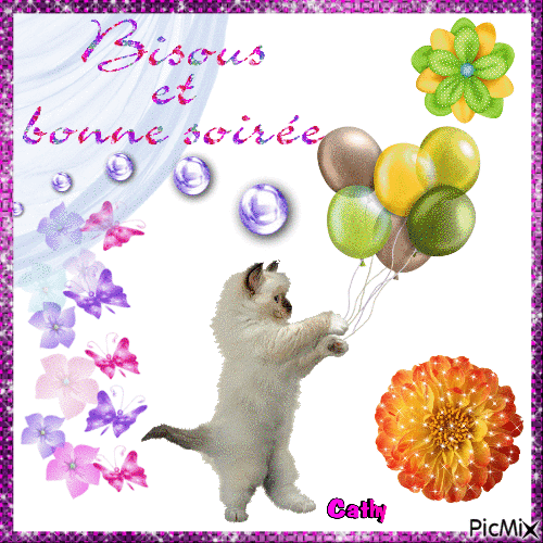BISOUS ET BONNE SOIREE - Free animated GIF