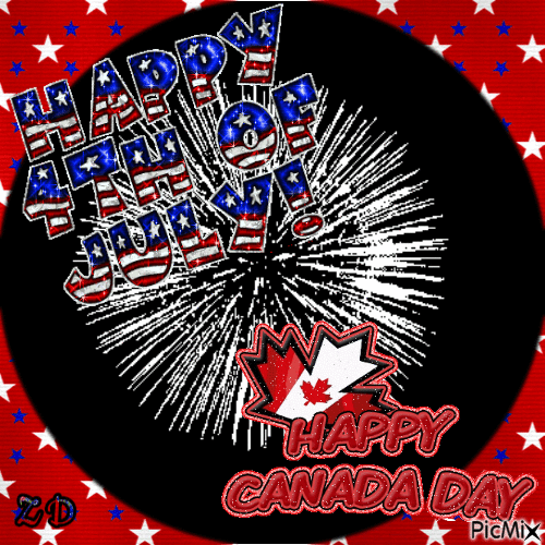 July 4 and Canada - GIF animate gratis