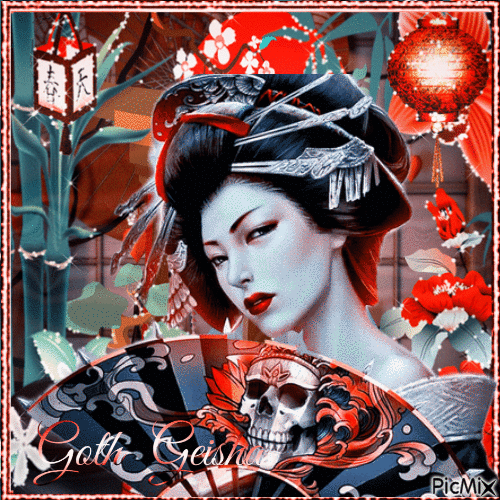 Gotische Geisha - Gratis geanimeerde GIF