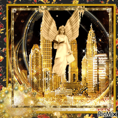 angel in city - Безплатен анимиран GIF