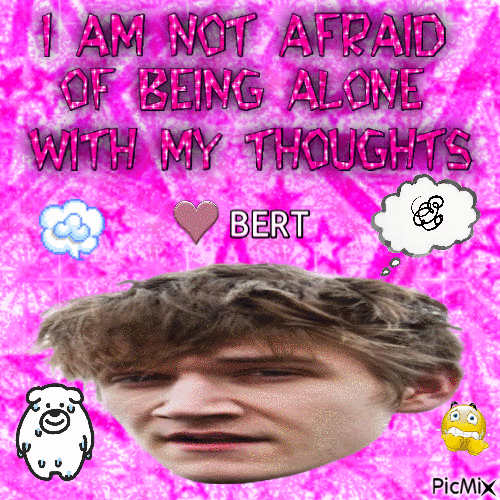I am not afraid of being alone with my thoughts Bert - Gratis geanimeerde GIF
