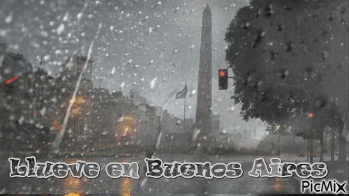 Llueve en Buenos Aires - GIF animé gratuit