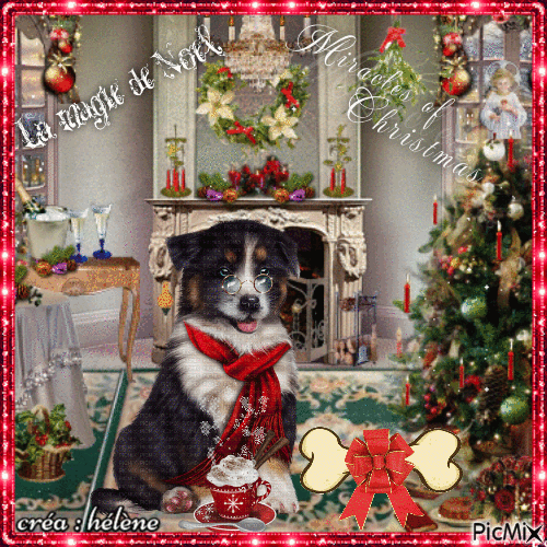 "Joyeux Noël avec un chien" - GIF animado gratis