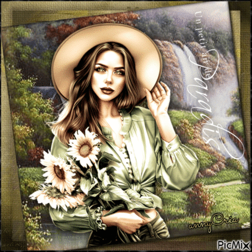 Portrait fleuri - Ingyenes animált GIF