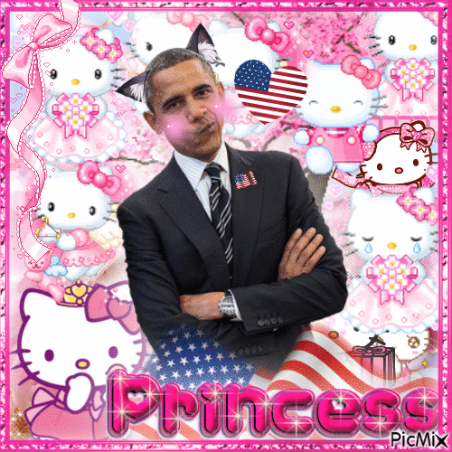kawaii obama - GIF animasi gratis