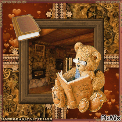 (Teddy with a Book) - Free animated GIF