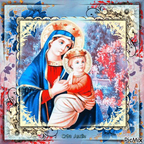 Vierge Marie & l'Enfant Jésus - 無料のアニメーション GIF
