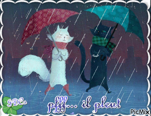 il pleut - GIF animado grátis