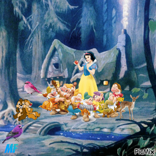 blanche neige et les 7 nains - Free animated GIF