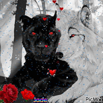 blackpanther&whitewolfroses - GIF animado gratis