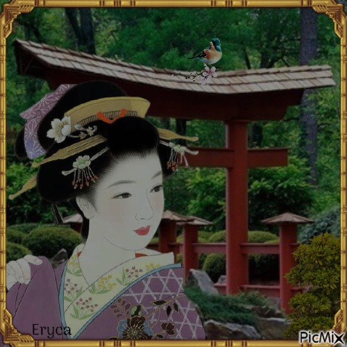 Geisha dans la  pénombre - png gratis