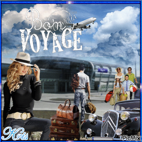 Voyage en avion - Безплатен анимиран GIF