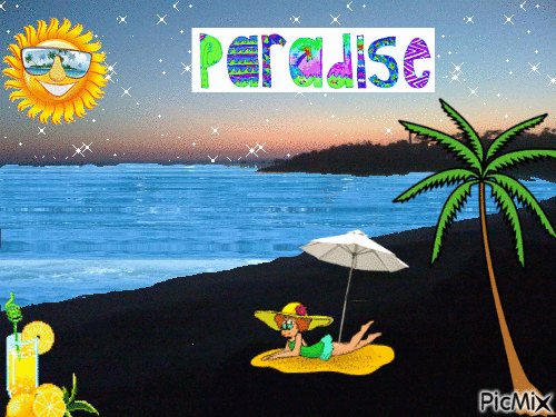Le paradis à la plage - Free animated GIF