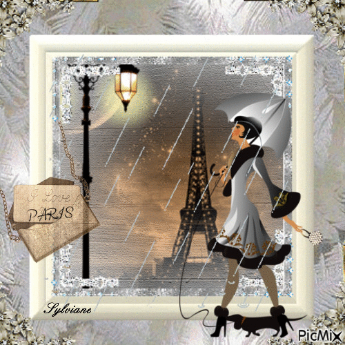 Paris sous la pluie. - GIF animasi gratis
