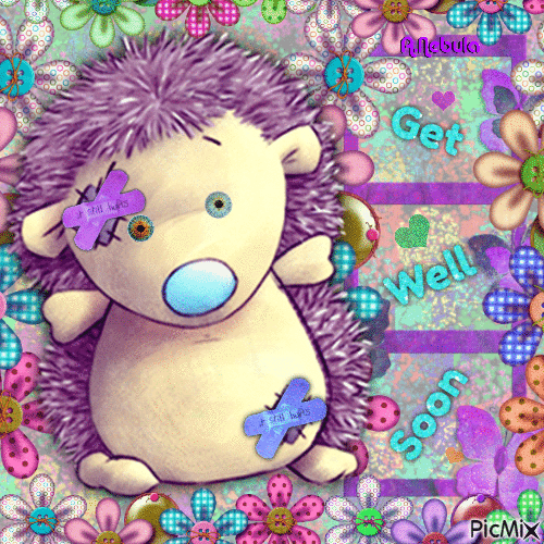 Hedgehog - Get well soon - 無料のアニメーション GIF