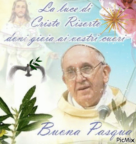 Pasqua con Papa Francesco - GIF animé gratuit