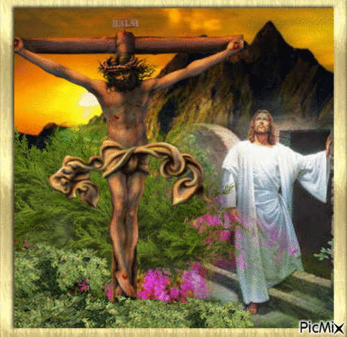Mort et résurection de Jésus - Nemokamas animacinis gif