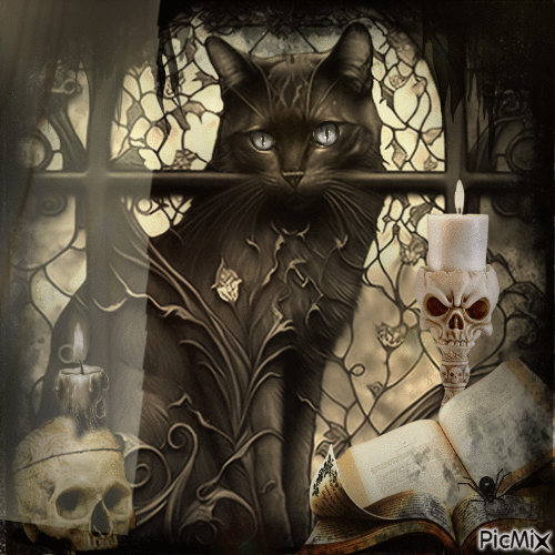 Gotische Katze - Animovaný GIF zadarmo