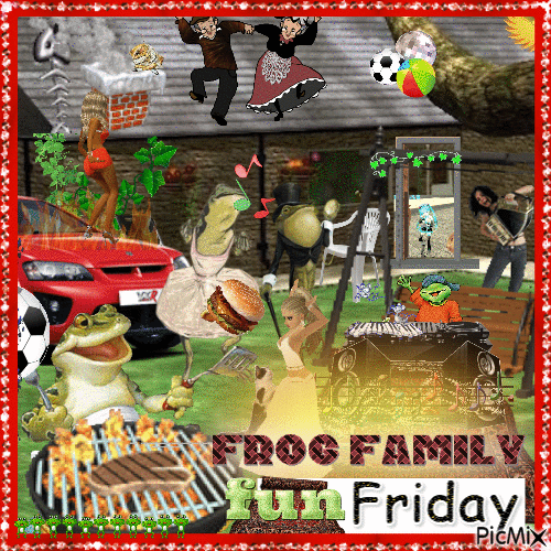 frog family fun friday - GIF animé gratuit