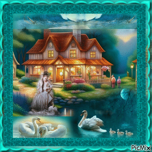 A casa do lago - GIF animado grátis