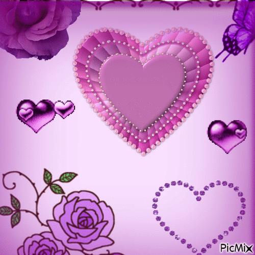 Les roses violettes - Бесплатный анимированный гифка