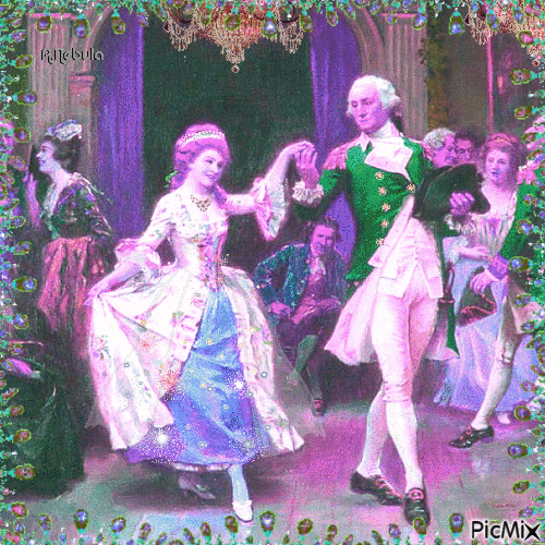 Dance ball in the Rococo period - GIF animé gratuit