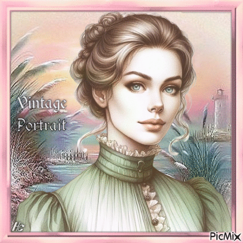 Vintage Portrait pastel - Ingyenes animált GIF