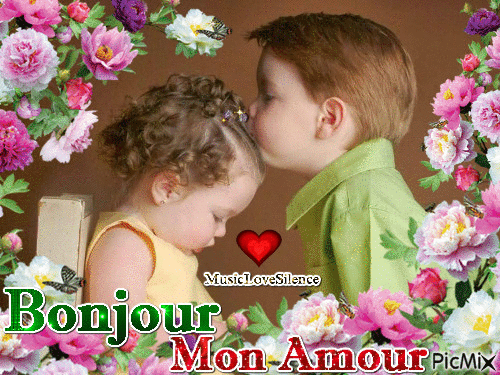 bonjour mon amour - Darmowy animowany GIF