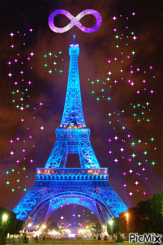 Tour Eiffel illuminée - GIF animé gratuit