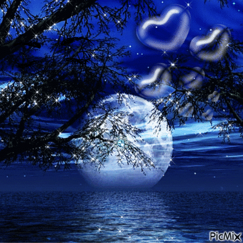 blue moon - Zdarma animovaný GIF