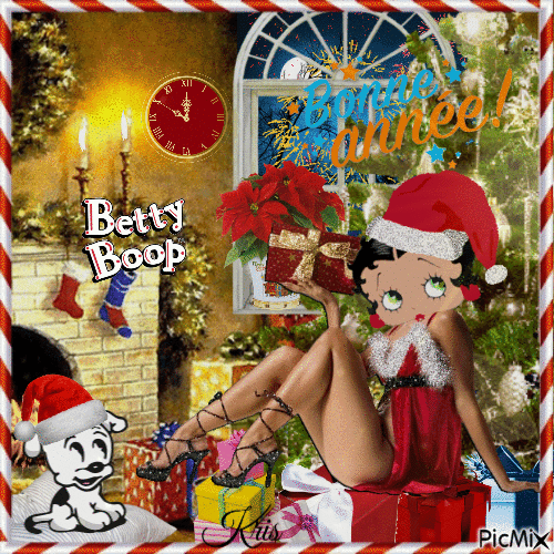 Réveillon avec Betty Boop - Бесплатный анимированный гифка