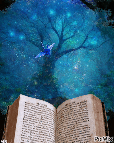 Sobre el árbol y el pájaro azul - Ücretsiz animasyonlu GIF