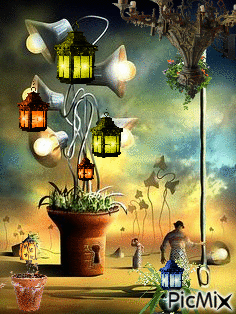 Luces con plantas - Ingyenes animált GIF