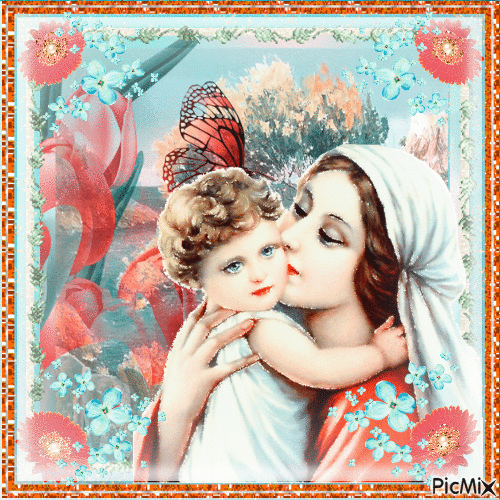 Marie & l'Enfant Jésus - Ilmainen animoitu GIF