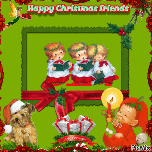 Happy Christmas friends - Gratis geanimeerde GIF