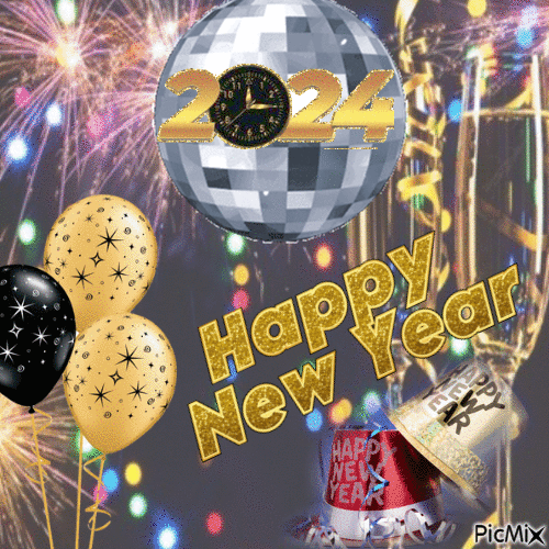 Happy New Year 2024 - Δωρεάν κινούμενο GIF