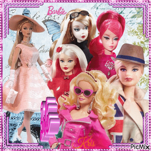 Collage Barbie - GIF animate gratis