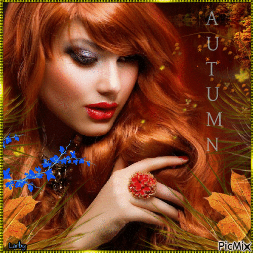 Beauté de la femme en automne !!!!! - GIF animado grátis