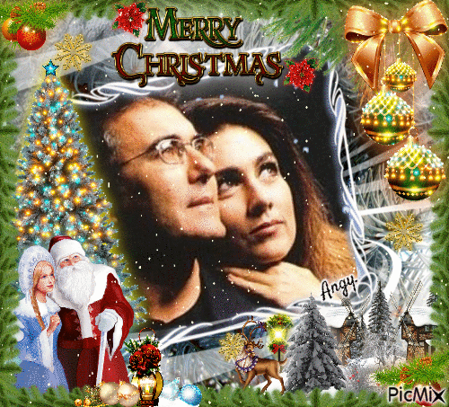 Merry Christmas- Albano e Romina - GIF animé gratuit