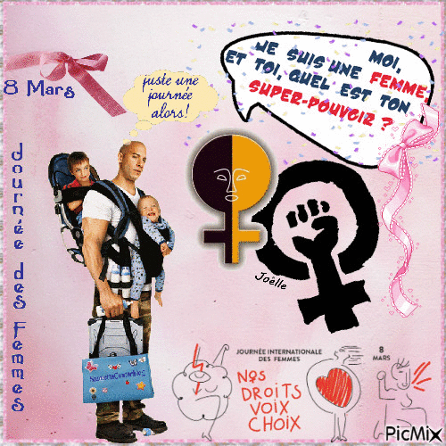 Journée des femmes .... 8 mars - GIF animé gratuit
