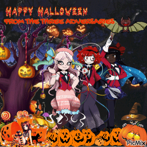 happy halloween from the three adversaries - Bezmaksas animēts GIF