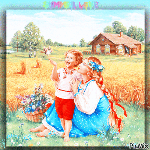 Summer Love. Mother and her boy - Бесплатни анимирани ГИФ